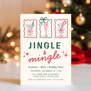 Retro Jingle Mingle Christmas Party Invitation