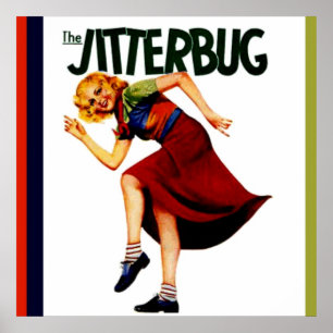 retro jitterbug dance print poster picture