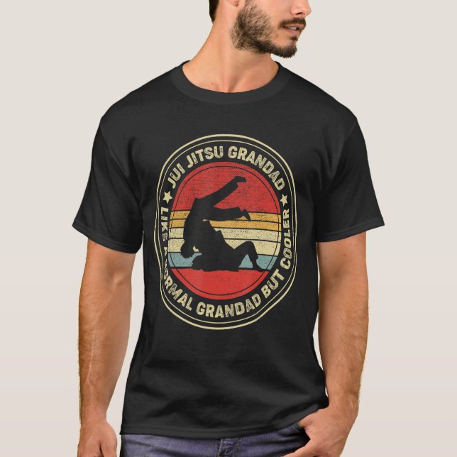 Retro Jiu Jitsu Grandad Like A Normal Grandad But  T-Shirt (Front)