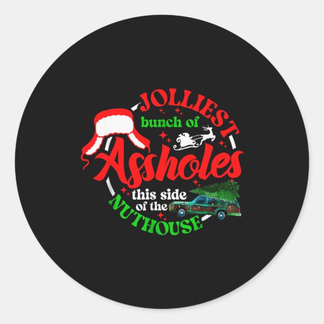Retro Jolliest Bunch Of Holes This Side Of The Nut Classic Round Sticker (Front)