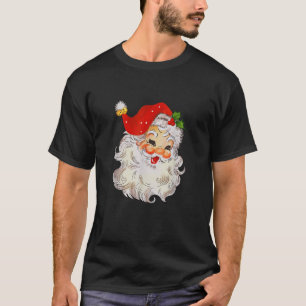 Retro Jolly Santa Claus Face Vintage St Nick Chris T-Shirt