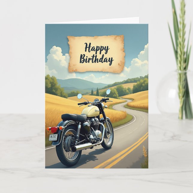 Retro Journey Birthday Card (Front)
