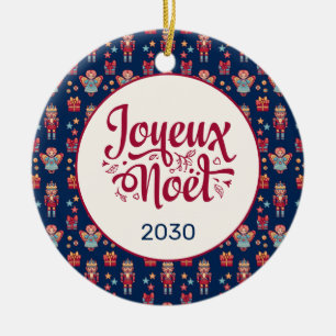 Retro Joyeux Noel Ceramic Tree Decoration
