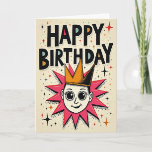 Retro Joyful Face Card