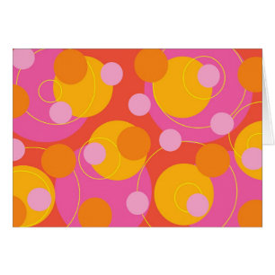 Retro Juicy Pink Dots Funky Groovy Card