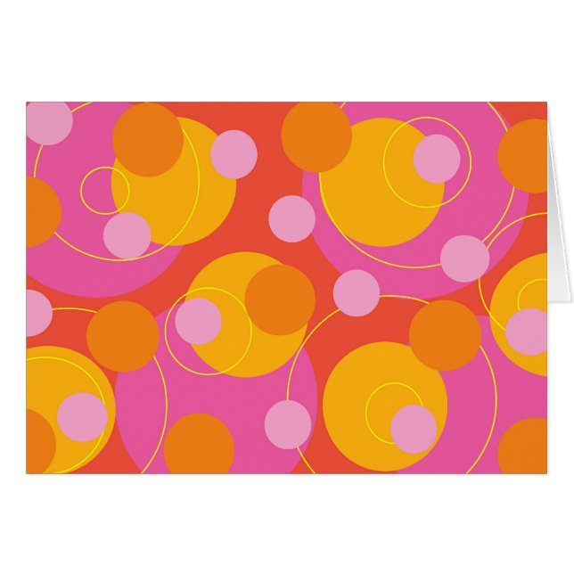 Retro Juicy Pink Dots Funky Groovy Card (Front Horizontal)