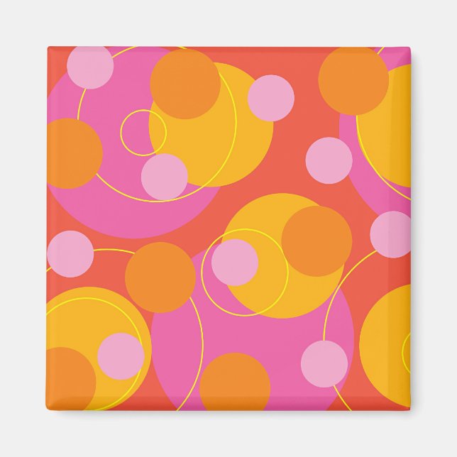 Retro Juicy Pink Magnet (Front)
