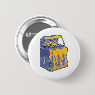 Retro Jukebox 6 Cm Round Badge