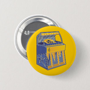 Retro Jukebox 6 Cm Round Badge
