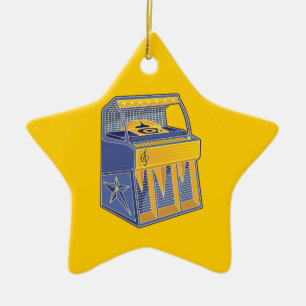 Retro Jukebox Ceramic Tree Decoration