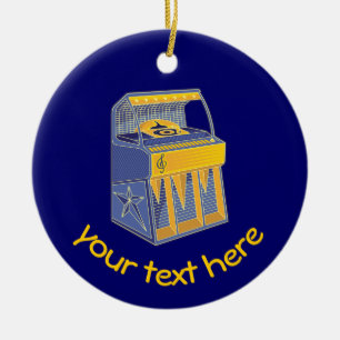 Retro Jukebox Ceramic Tree Decoration