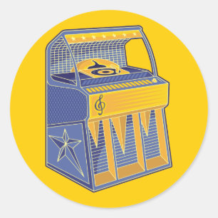 Retro Jukebox Classic Round Sticker
