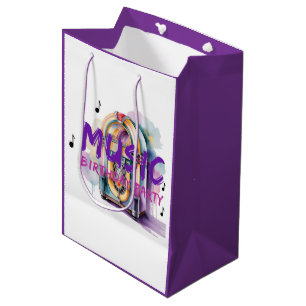Retro Jukebox Music Birthday Party Medium Gift Bag