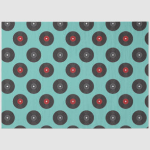 Retro Jukebox Records Pattern Tissue Paper