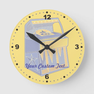 Retro Jukebox Round Clock