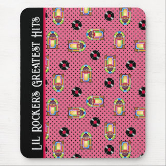 Retro Jukebox Vinyl Records Music Pink Personalise Mouse Mat