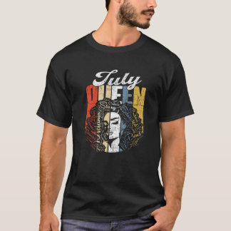 Retro July Queen Awesome Junenth Queen Women Girls T-Shirt