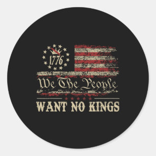 Retro June 14th Want No Kings In America 1776 Usa  Classic Round Sticker