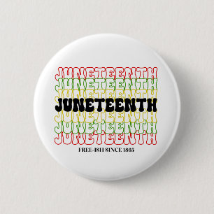 Retro Juneteenth Free-ish Since 1865 6 Cm Round Badge