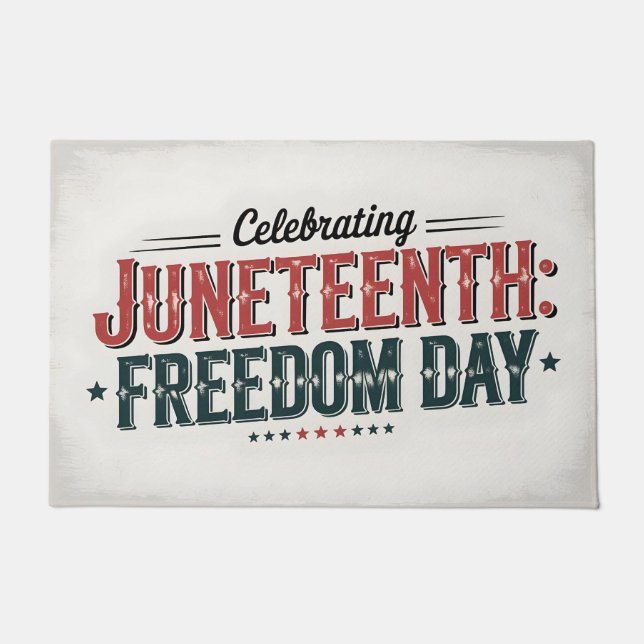 Retro Juneteenth Typography, Black Freedom day Doormat (Front)