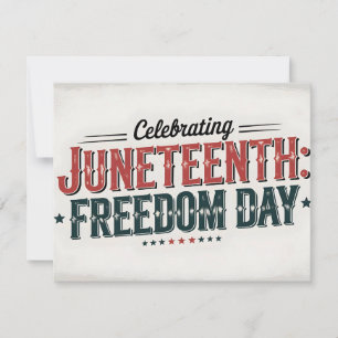 Retro Juneteenth Typography, Black Freedom day Holiday Card