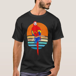 Retro Jungle Animal Bird Tropical Macaw Parrot T-Shirt