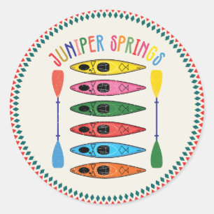Retro Juniper Springs Kayaking T-Shirt Classic Round Sticker