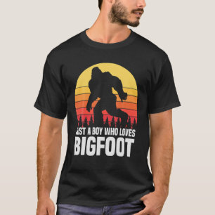 Retro Just A Boy Who Loves Bigfoot T-Shirt
