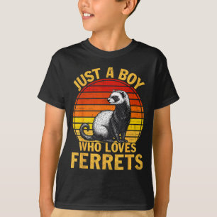 Retro Just A Boy Who Loves Ferrets Ferret Lover T-Shirt