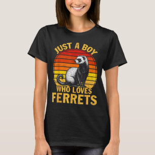 Retro Just A Boy Who Loves Ferrets Ferret Lover T-Shirt