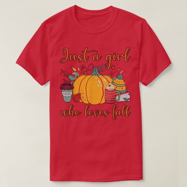 Retro Just A Girl Who Loves Fall Pumpkin Spice Pri T-Shirt (Design Front)