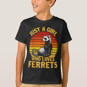 Retro Just A Girl Who Loves Ferrets Ferret Lover T-Shirt