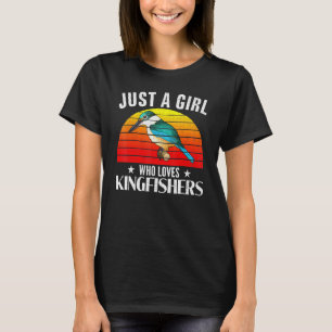 Retro Just A Girl Who Loves Kingfishers For Women T-Shirt