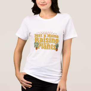 Retro Just a Mama Raising Plants SVG Tri-Blend Shirt