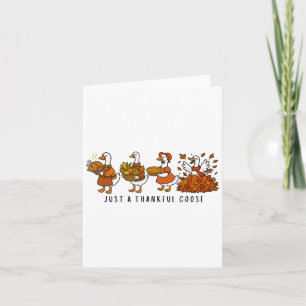 Retro Just A Thankful Goose Turkey Gobble Happy Th Card