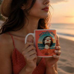 Retro Just Breathe & Dream Orange coffee mug