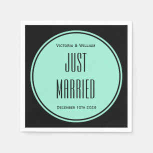 Retro Just Married Wedding Napkins