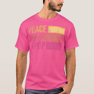 Retro K-Pop For Teen Girls Women Kpop And Peace T-Shirt