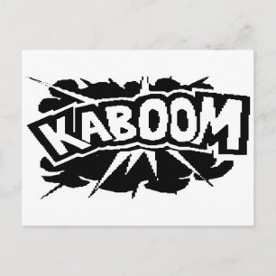 Retro KABOOM! Blast - Black & White Postcard