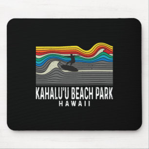 Retro Kahalu'u Beach Park Hawaii Surfboarder Surfb Mouse Mat