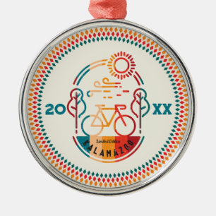 Retro Kalamazoo Bike Trail Metal Tree Decoration