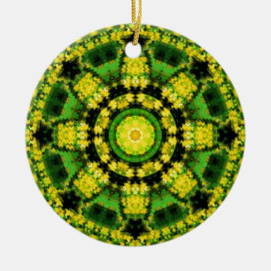 Retro Kaleidoscope Art Ceramic Tree Decoration