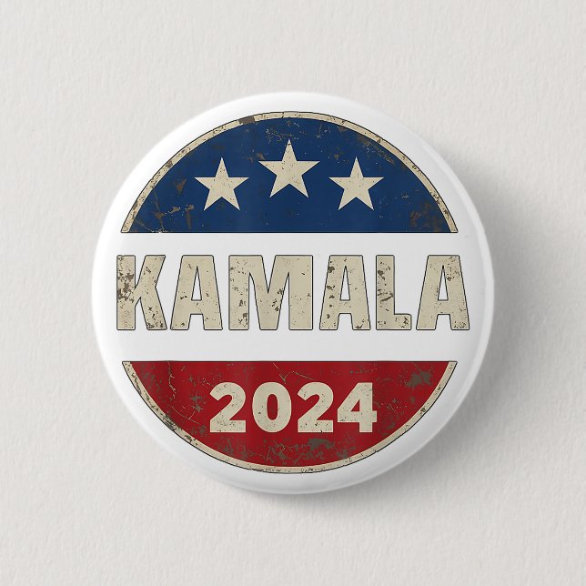 Retro Kamala-Harris 2024 Presidential Election 6 Cm Round Badge (Front)