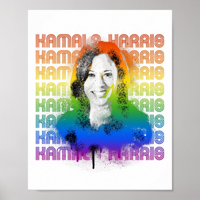 Retro Kamala Harris Pride Poster (Front)