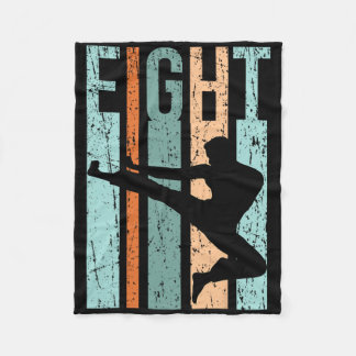 Retro Karate 8th Birthday 8 Judo Men Kung Fu Kids  Fleece Blanket