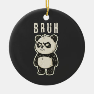 Retro Karate Panda Martial Arts Sunset Ceramic Tree Decoration