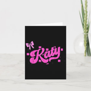 Retro Katy Chequered Coquette Bow Butterfly  Card