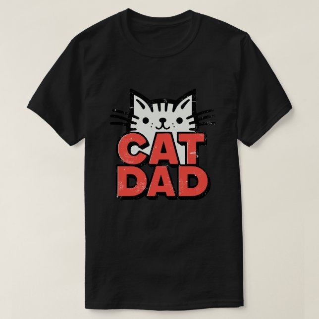 Retro Kawaii Cat Dad T-Shirt (Design Front)