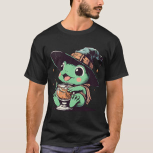 Retro Kawaii Witchy Frog Drink Orange Juice T-Shirt
