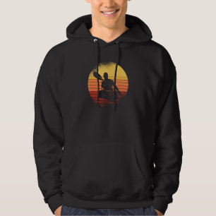 Retro Kayak Canoe Sunset Kayaking Paddling Kayaker Hoodie